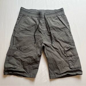JOHN ELLIOTT‎ taupe grey elastic drawstring cargo utility shorts